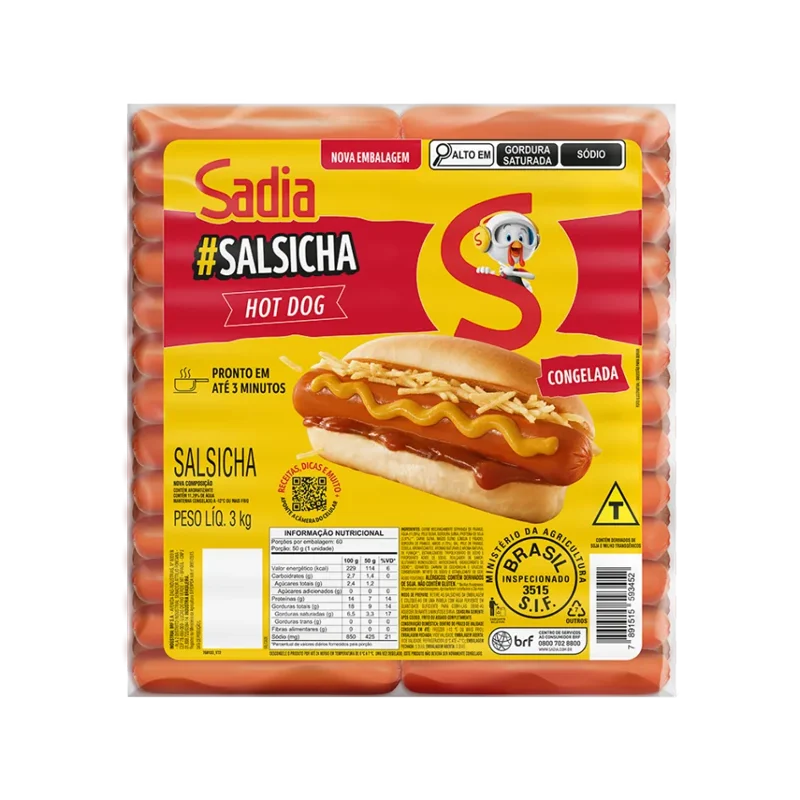 Salsicha Congelada Sadia 3kg