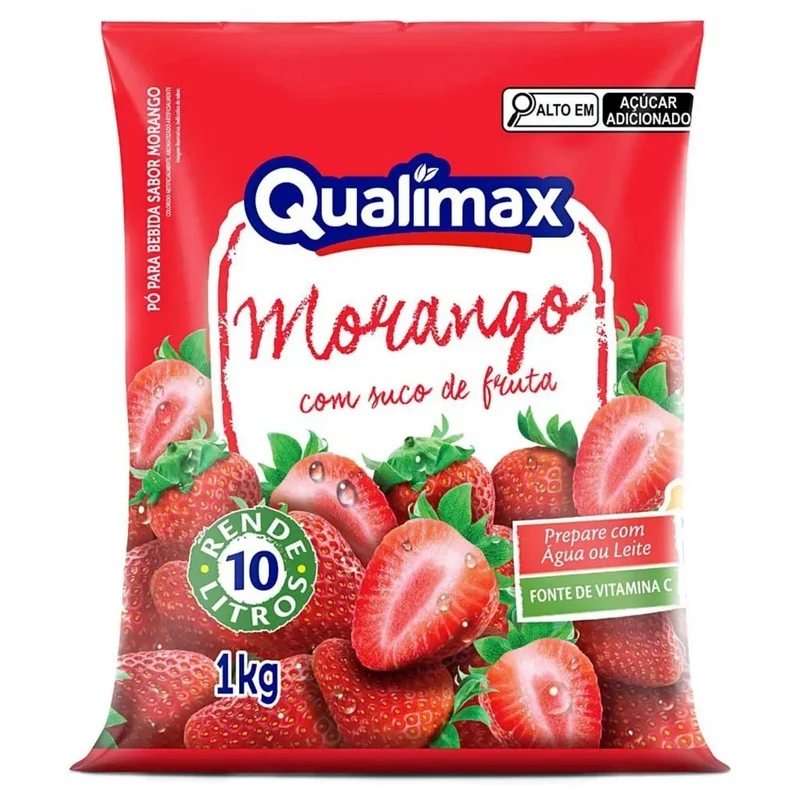 Suco Em Pó Morango 1kg Qualimax